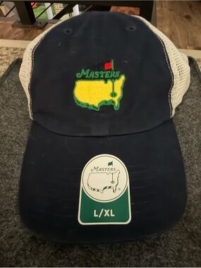 Masters Augusta National Golf Tournament Navy fitted Hat Sz L/XL NWT